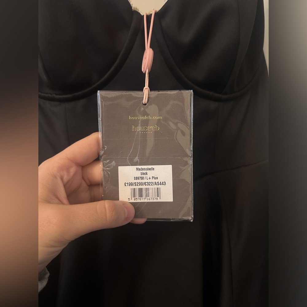 NWT House of CB Mademoiselle Black Tulle Midi Dress Womens Size XL - Picture 5 of 6